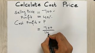 How to Calculate the Cost Price Easy Trick [upl. by Wakerly]