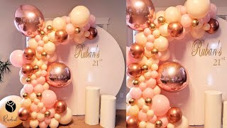 Double stuffed Balloon Garland DIY  21st birthday Ideas  How to [upl. by Turoff576]