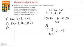 zad 8 str 157 WYRAŻENIA ALGEBRAICZNE Matematyka z plusem 7 [upl. by Devlin]