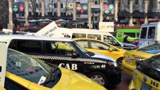 Portland taxi drivers protest special rules for Uber [upl. by Adnov]