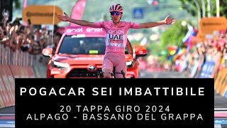 Pogacar sei imbattibile  Tappa 20 Giro dItalia 2024 Alpago  Bassano del Grappa [upl. by Nitnerb]