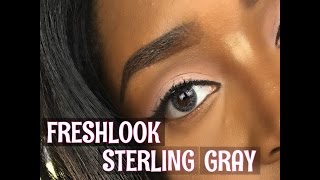 Freshlook Sterling Gray Lenses on Dark Brown Eyes  Boulonguisecom [upl. by Ykciv855]