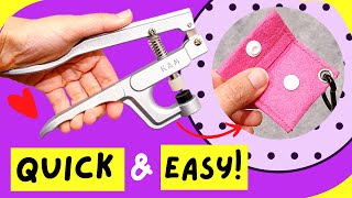 Step by step Plastic Snap Button Installation for Mini Sewing Machine projects Sew with Ooni Crafts [upl. by Nnylcaj]