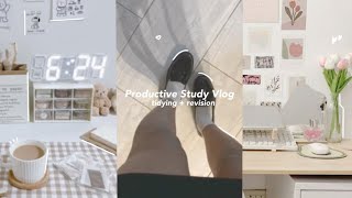 productive study vlog ☕️ tidying early revision aesthetic notetaking highlighting snacks [upl. by Triley539]