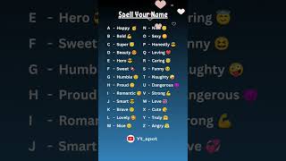 Spell Your Name 😍 Alphabet  shorts ytshorts viral [upl. by Gnouhp]