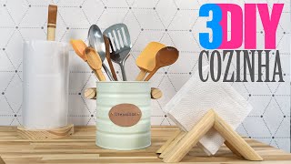 3 DIY Gastando Pouco  Decoração de Cozinha [upl. by Anolahs]