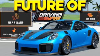 FUTURE PLANS Of Driving Empire For 2025 New Map  Chassis Change And More [upl. by Yenettirb]