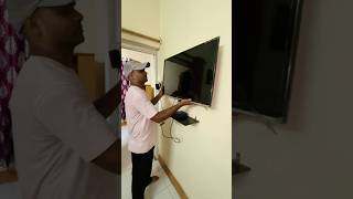 led tv installation on wall  led tv repair shorts ytshorts minivlog youtubeshorts [upl. by Trabue143]