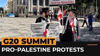 ProPalestine protests at G20 summit in Brazil  Al Jazeera Newsfeed [upl. by Murdocca]