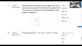 📐 Luglio 2024  Fisica e matematica n° 37  Siano date due circonferenze di raggio 5 cm che si inte… [upl. by Sokil]