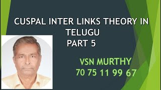 S P KHULLARS CUSPAL INTERLINKS THEORY IN TELUGU PART 5 Explained CIL in detailed by VSN MURTHY GARU [upl. by Arni]