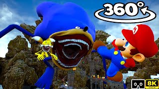 Sonic Tapes 360° VS Mario  Ruined Mushroom Kingdom  Scary VR 360º 8K Animation Film [upl. by Haswell]