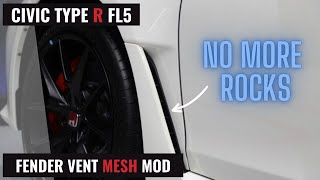 FENDER VENT MESH DIY  FL5 CIVIC TYPE R [upl. by Sallyann]