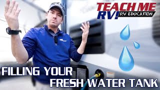 How To Fill The Fresh Water Tank On Your RV  Teach Me RV [upl. by Ahsir]