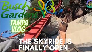 bush gardens Tampa vlog pt 2 2024 The skyride is finally open [upl. by Bandeen]