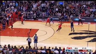 Karl AnthonyTowns airball 3 then exchanges words with Derrick Rose  TSN [upl. by Eneluqcaj]