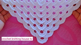 comment faire un châle au crochet facile pour débutantschâle en relief au crochetchâle crochet top [upl. by Landan403]