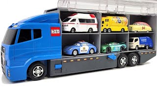 13 Types Tomica Cars ☆ Tomica opening and put in Okatazuke convoy [upl. by Careaga]