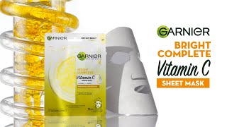 Garnier Bright Complete Vitamin C Serum Sheet Mask  Hindi [upl. by Solrac574]