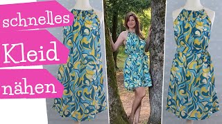 schnelles Sommerkleid ohne Schnittmuster nähen  1m Stoff  2 Styles  Nähanleitung  mommymade [upl. by Oglesby76]