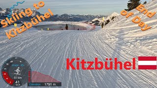 4K Skiing Kitzbühel End of Day Ski to Kitzbühel via StreifFamilienabfahrt Austria GoPro HERO11 [upl. by Eno693]