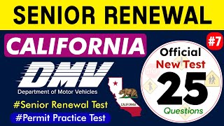 DMV Senior Renewal Test 2024 California  California DMV Senior Written Test californiadmvtest [upl. by Retsila]