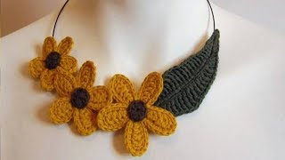 COLLAR DE FLORES  TEJIDOS A GANCHILLO [upl. by Nesline]