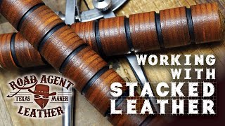 How to Make Stacked Leather but not on a KABAR knife with the xTool P2  Leather working ASMR [upl. by Earle]