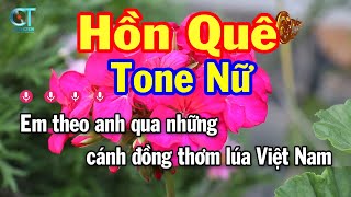 Karaoke Hồn Quê Tone Nữ  G  Nhạc Sống Mới  Karaoke Tuấn Cò [upl. by Ativahs]