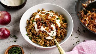 Mujadara  Lebanese Lentils and Rice Easy Vegan GlutenFree Recipe [upl. by Euqenimod]