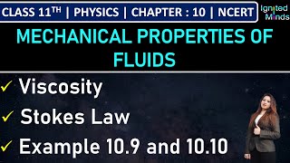 Class 11th Physics  Viscosity  Stokes Law  Example 109 and Example 1010  Chapter 10  NCERT [upl. by Eirak716]