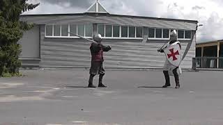 Some sparring on 23052021 with Shield and Sword vs Zweihander [upl. by Harrod]