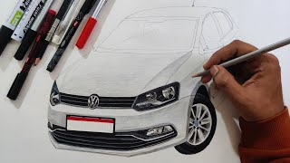 Volkswagen Polo  Volkswagen Polo 2023  VW Polo Drawing  Volkswagen polo gt [upl. by Oicnecserc]