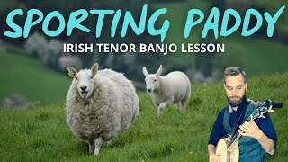 How to play Sporting Paddy  Irish Tenor Banjo With Tabs [upl. by Adnarrim869]