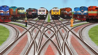 10 Realstic Trains Crossing  indian railways  train game  train cartoon  train sim world 5 [upl. by Pontone681]