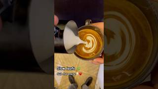 SLOW LEAFS 🌿 latte art tutorial lattearttutorial latteart shorts coffee viralvideo coffeeart [upl. by Onifur]