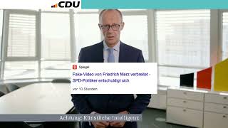 Stellungnahme von Friedrich Merz zum KIFakeVideo [upl. by Anaiad]