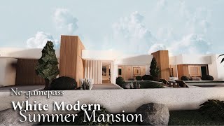 BLOXBURG White Modern Summer Mansion  NoGamepass  Speedbuild  Roblox Bloxburg [upl. by Hgielak95]