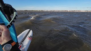 Windsurf Freeride session in 40 knots and mini test of Prolimit Argon waist harness [upl. by Nnaharas]