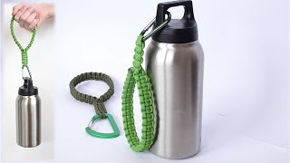 1 Strand Paracord Carrying Handle or Dog Leash  DIY Multifunctional Carabiner HandleCBYS Tutorial [upl. by Anaile61]