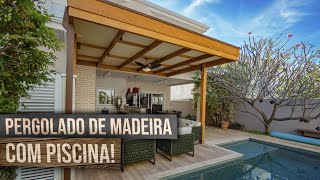 PERGOLADO DE MADEIRA COM PISCINA [upl. by Eened]