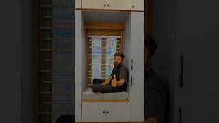 Window seating  Wardrobe and Window on same wall  Wardrobe Design [upl. by Burner]