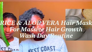 ALOE VERA and RICE Hair Mask for Massive Hair Growth  Wash Day Routine  How I use Cloves water [upl. by Ilrahc699]