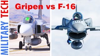 Saab JAS39 E Gripen vs F16 Fighting Falcon Comparison [upl. by Notsek]