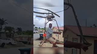 HOMEM FEZ UM HELICÓPTERO COMO MOTOR DE POP 100 [upl. by Neehar]