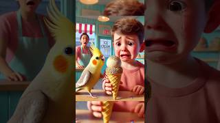 This Cockatiel Cant Resist Ice Cream 🍦😆 aicockatiel ai cookiesong cartoon cute shorts [upl. by Hedelman]