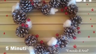 DIY GHIRLANDA NATALIZIA con pigne e fiori di cotoneDIY Christmas wreath [upl. by Yrrem666]