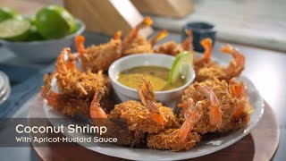 Fried Coconut Shrimp with ApricotMustard Sauce by Chef Andrew Zimmern [upl. by Nnyltiak67]