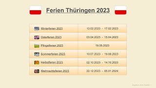 Ferien Thüringen 2023 [upl. by Atnauq]