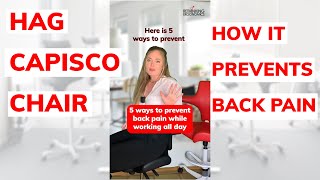 How To Prevent Back Pain with the Hag Capisco Chair 5 ways  rethinkingergonomics [upl. by Eillehs200]